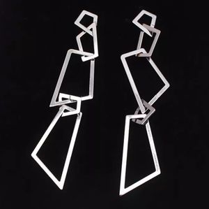 New Irregular Silver Color Long Section Earrings